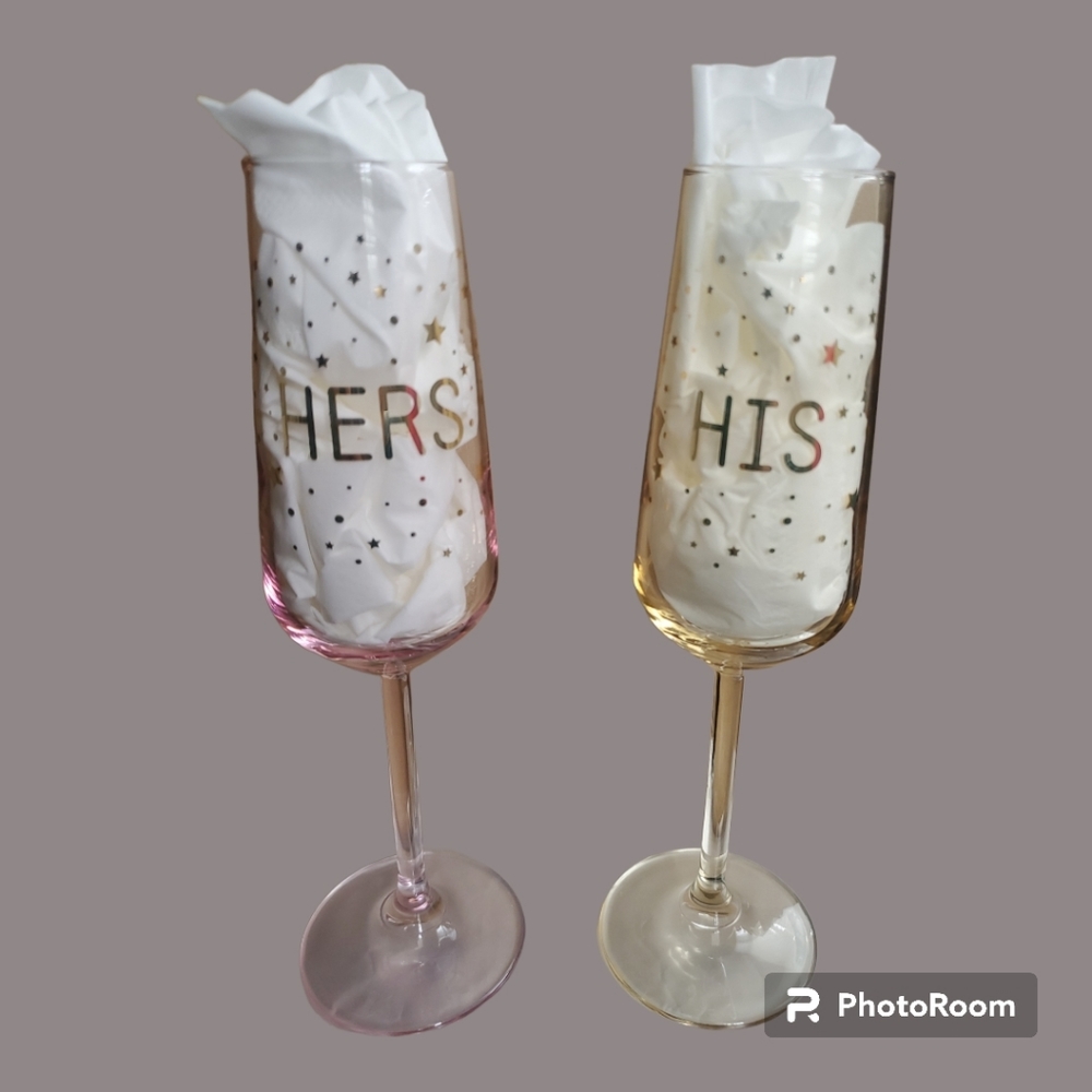 His and Hers Champagne Glasses